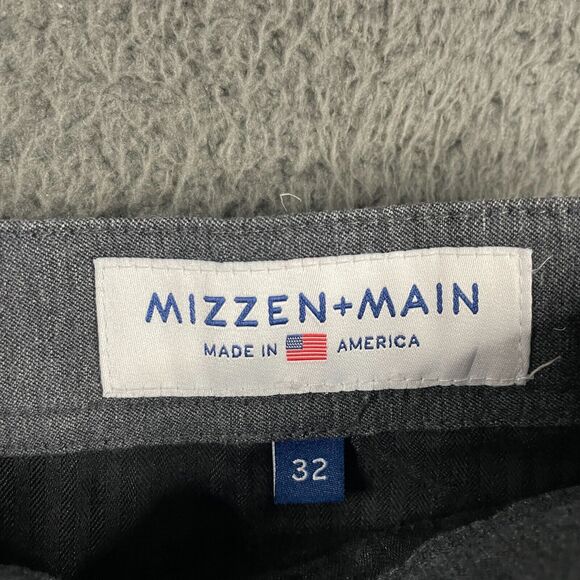 Mizzen+Main Pants Mens 32x31 Gray Slim Straight Fit Performance Chino Stretch - Picture 4 of 14